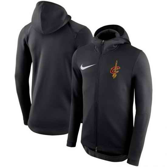 Men Cleveland Cavaliers Nike Showtime Therma Flex Performance Full Zip Hoodie Black
